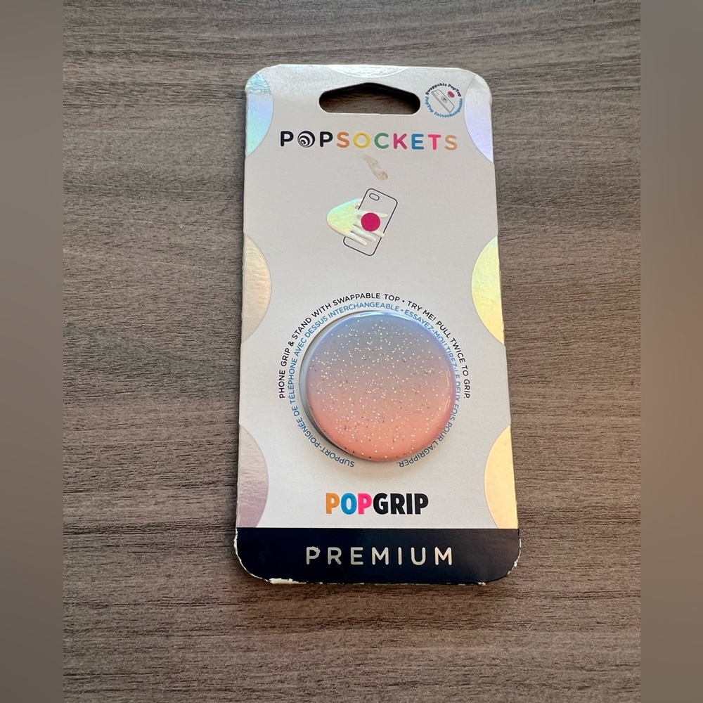 PopSocket Premium PopGrip with Iridescent Pink and Purple